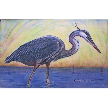 Betsy Drake Betsy Drake DM027 Great Blue Heron Door Mat 18"x26" DM027